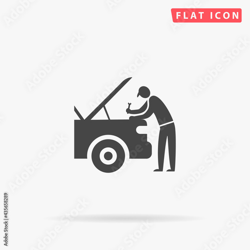 Auto Mechanic flat vector icon. Hand drawn style design illustrations