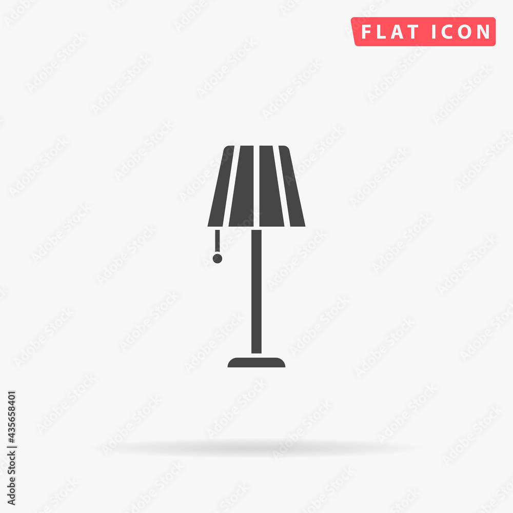 Floor lamp flat vector icon. Hand drawn style design illustrations Floor lamp flat vector icon. Hand drawn style design illustrations