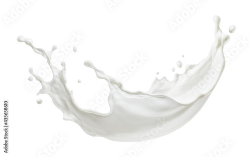 Fotografie, Obraz Milk splash isolated on white background