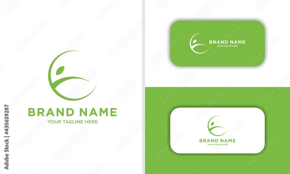 Healthy People abstract semicircle shape logo design vector template ...