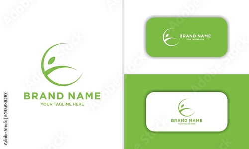 Healthy People abstract semicircle shape logo design vector template. blank for business card. For your business. Vector sign.