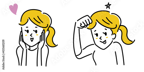 照れる・舌を出すかわいいの女性のイラスト素材