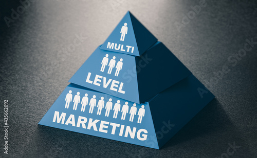 MLM, Multi-Level Marketing. Pyramid Sheme.