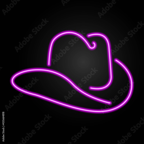 Hat neon sign, modern glowing banner design, colorful trend of modern design on black background. Vector illustration.