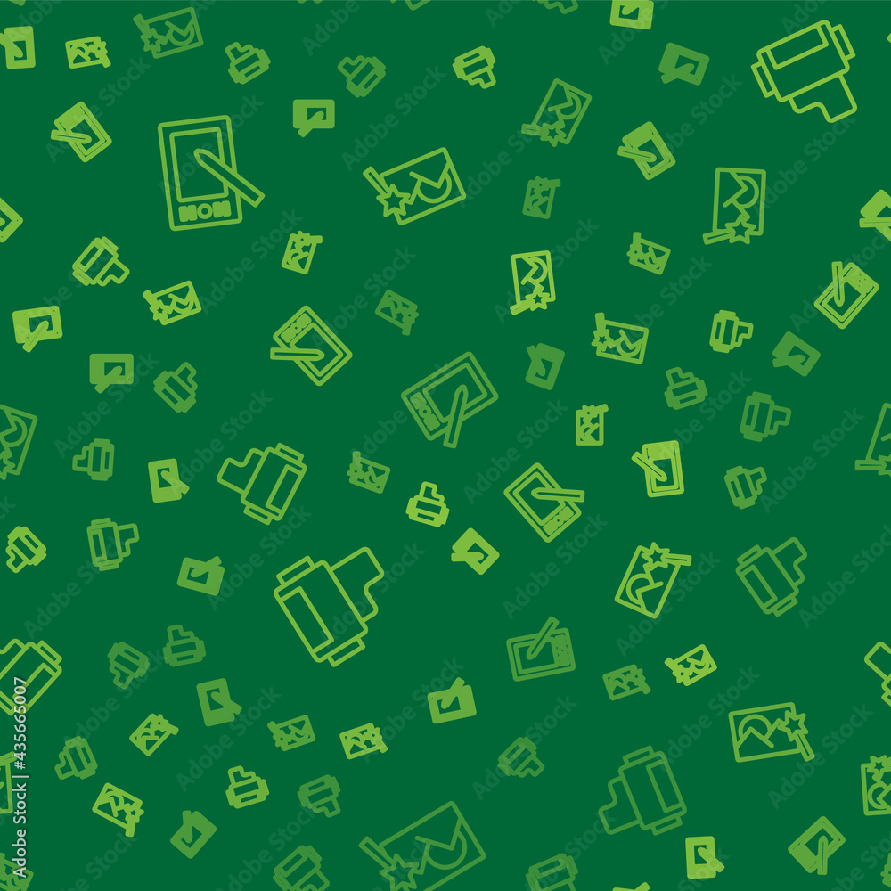 Set line Graphic tablet, Camera roll cartridge and Photo retouching on seamless pattern. Vector Set line Graphic tablet, Camera roll cartridge and Photo retouching on seamless pattern. Vector