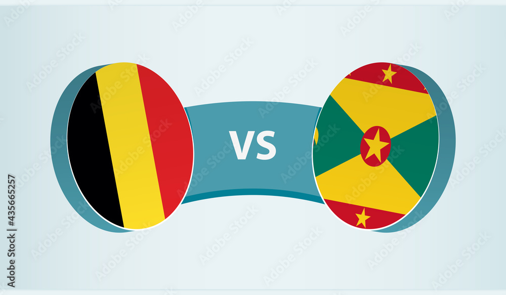 Belgium versus Grenada, team sports competition concept.