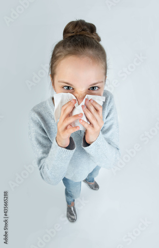 Little girl and runny nose