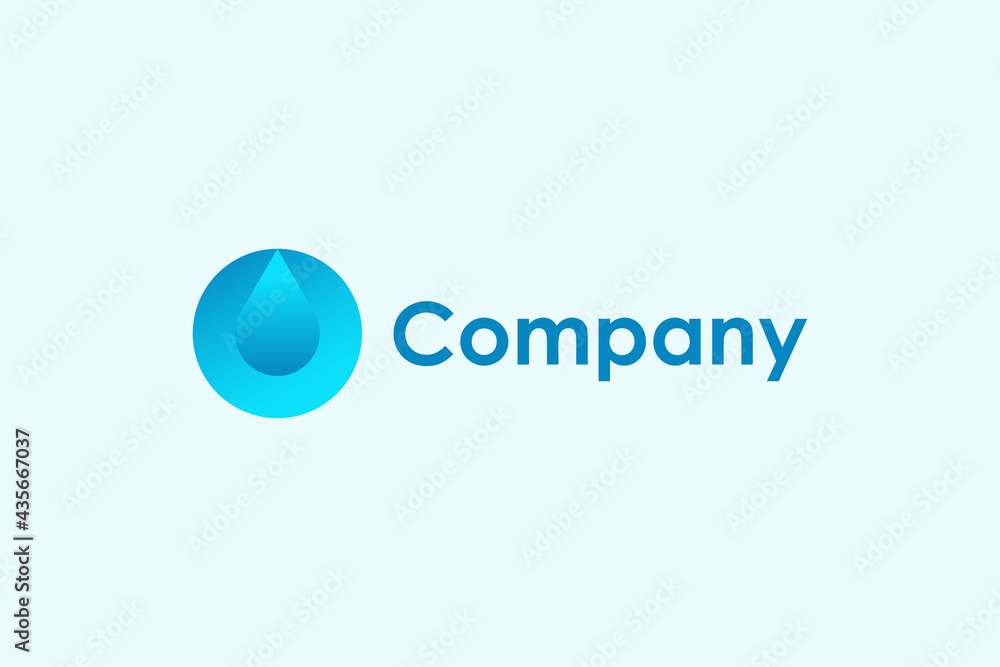Water Logo. Blue Motion Water Drop Icon with Circle Shape isolated on Blue Background. Usable for Business, Science, Healthcare, Medical and Nature Logos. Flat Vector Icon Design Template Element. Water Logo. Blue Motion Water Drop Icon with Circle Shape isolated on Blue Background. Usable for Business, Science, Healthcare, Medical and Nature Logos. Flat Vector Icon Design Template Element.