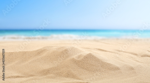 Summer background of sand and ocean landscape 