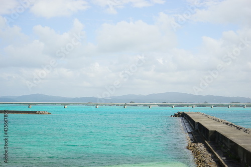 Kouri Bridge with beautiful blue ocean in Kouri Island, Okinawa, Japan - 日本 沖縄 古宇利島 古宇利大橋 © Eric Akashi