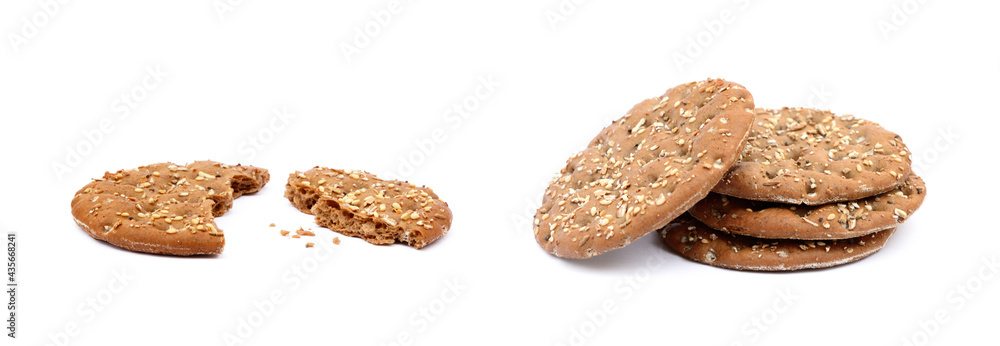 Healthy cereal bread isolated on white background Healthy cereal bread isolated on white background