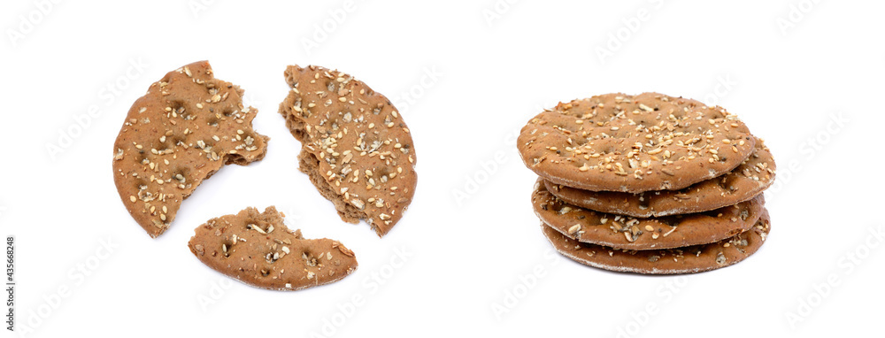 Healthy cereal bread isolated on white background Healthy cereal bread isolated on white background
