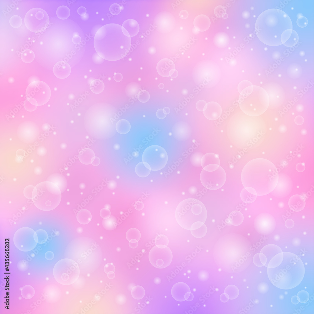 Galaxy fantasy background in pastel color. Soft blur light effect wallpaper. Vector illustration