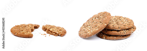  Healthy cereal bread isolated on white background