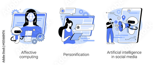 Interactive device abstract concept vector illustrations.