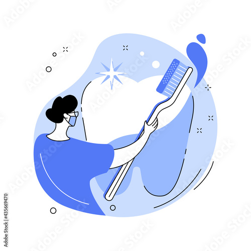 Cosmetic dentistry abstract concept vector illustration.