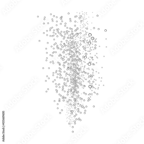 Underwater Fizzy sparkles in water, lake, river, aquarium, and ocean. Realistic effervescent champagne drink, soda effect, oxygen.