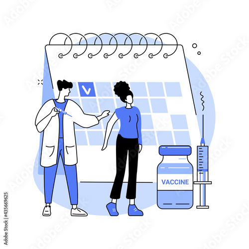 Vaccination of adults abstract concept vector illustration.