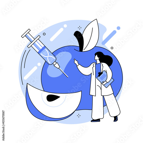 Genetically modified foods abstract concept vector illustration.