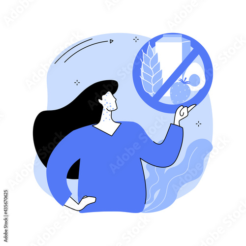Food allergy abstract concept vector illustration.