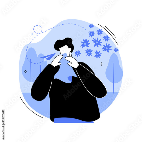 Seasonal allergy abstract concept vector illustration.