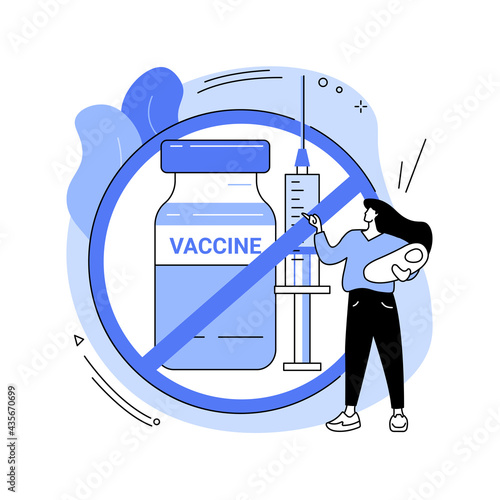 Refusal of vaccination abstract concept vector illustration.