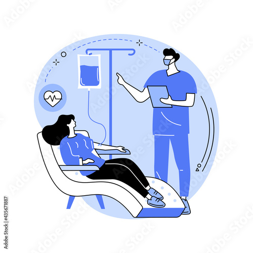 Blood donation abstract concept vector illustration.