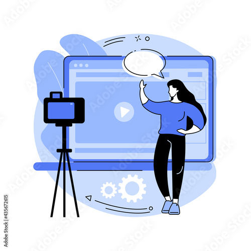Vlog abstract concept vector illustration.