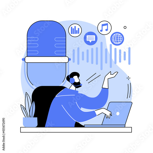 Podcast content abstract concept vector illustration.