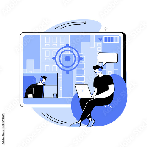 Video game walkthrough abstract concept vector illustration.