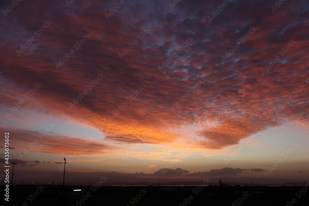 Vivid sky illuminated by the sunset Vivid sky illuminated by the sunset