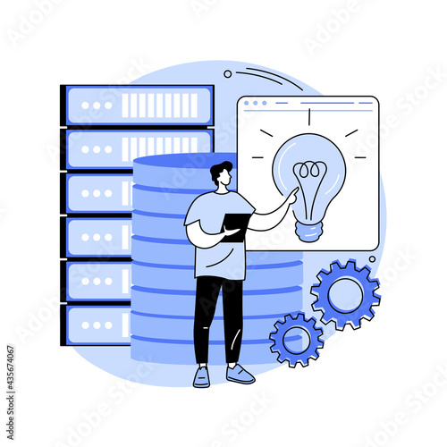 Innovative big data solutions abstract concept vector illustration.
