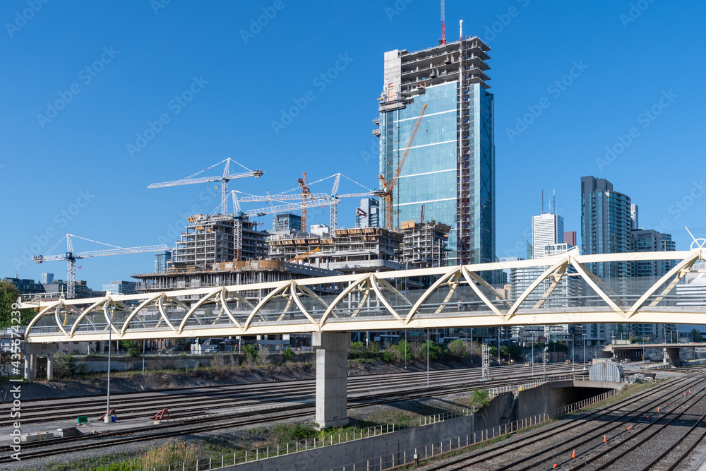 The construction boom in the rail corridor in Toronto, Canada The construction boom in the rail corridor in Toronto, Canada