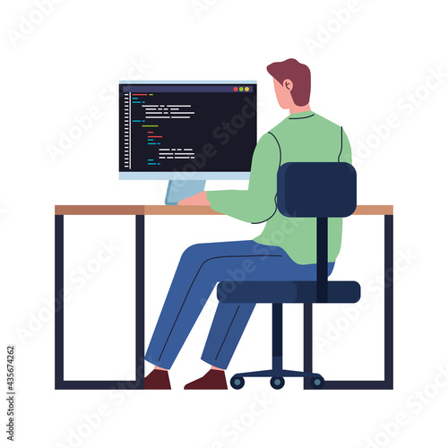 programmer working with computer