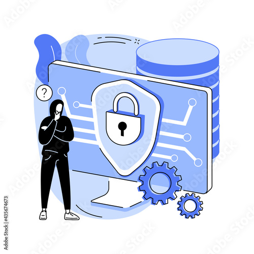 Cyber security data protection abstract concept vector illustration.