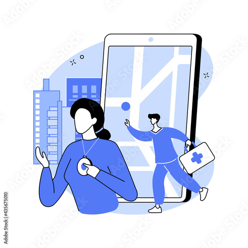 Personal emergency button abstract concept vector illustration.