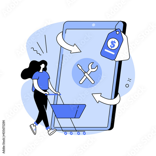Refurbished device abstract concept vector illustration.