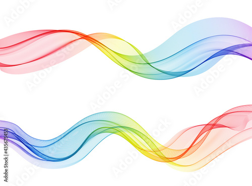Vector abstract colorful flowing wave lines isolated on white background. Design element for technology, science, music or modern concept.