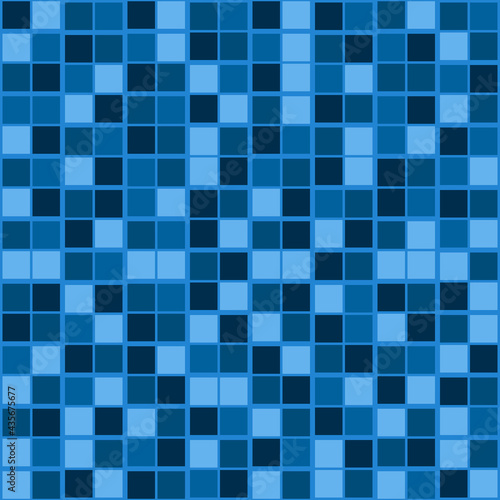 Blue tile pattern. Same squared tiles blue color.
