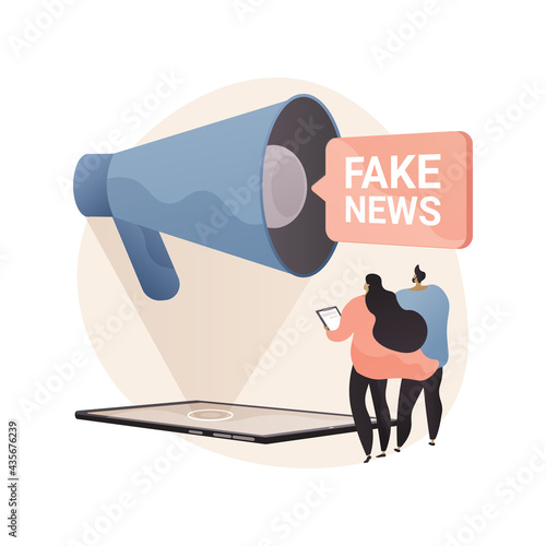 Fake news abstract concept vector illustration.