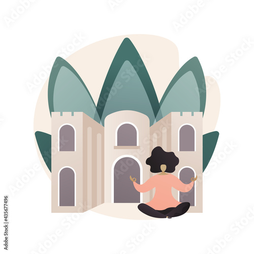 Lifestyle hotel abstract concept vector illustration.