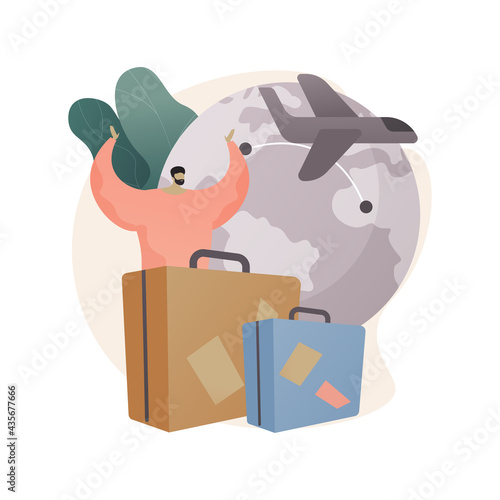 Traveling the world abstract concept vector illustration.