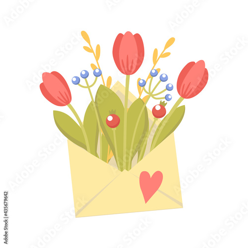 Envelope with flowers