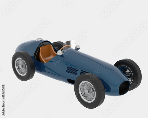 Classic race car isolated on background. 3d rendering - illustration photo