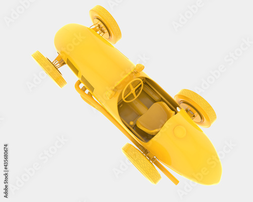 Classic race car isolated on background. 3d rendering - illustration photo