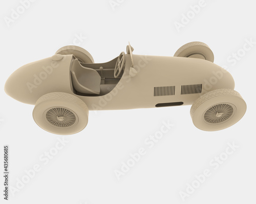 Classic race car isolated on background. 3d rendering - illustration photo