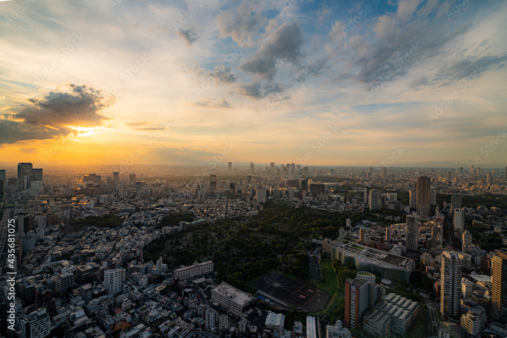 Tokyo Sunset Breaking Through
