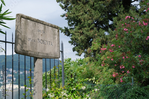Il cartello stradale di Via della Nosetta a Como, Italia. photo