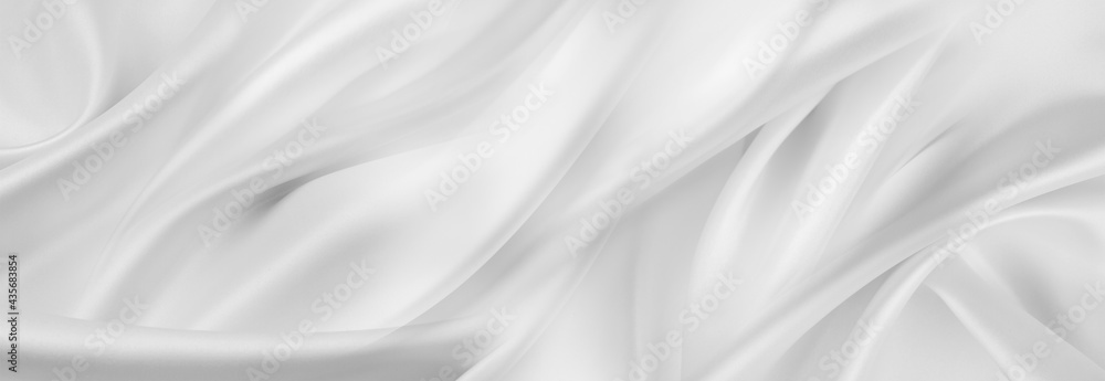 Fototapeta premium White silk fabric sheet texture background