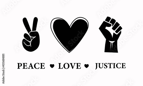 Peace Love Justice, Justice, BLM Vector And Clip Art